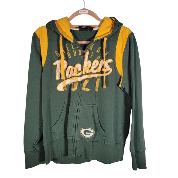 NFL Green Bay Packers Green Full Zip Hoodie Sweatshirt Jacket Women Size XL - Picture 1 of 12